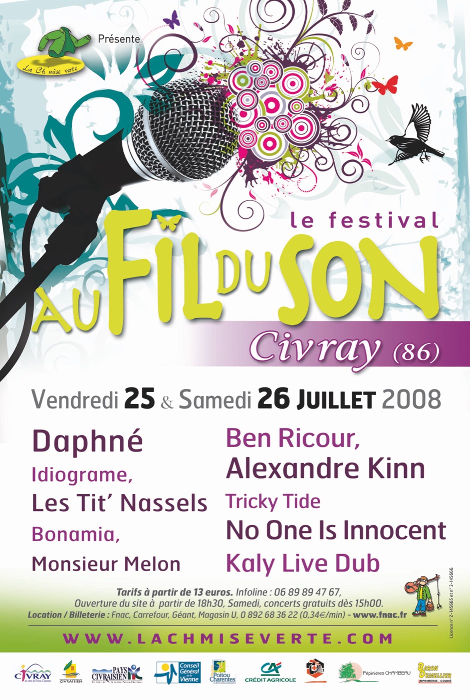 Affiche du festival Au Fil du Son 2008