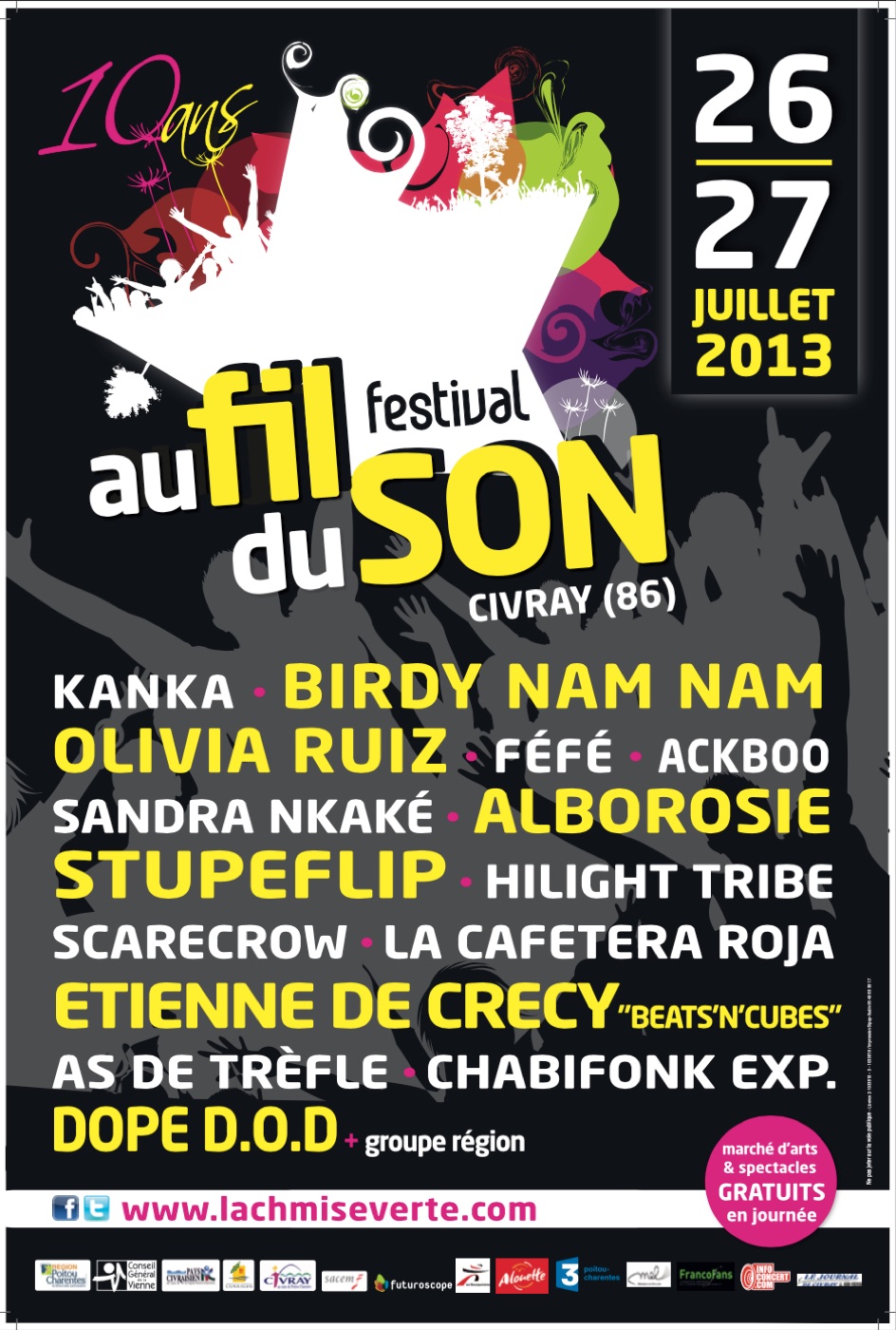 Affiche du festival Au Fil du Son 2013